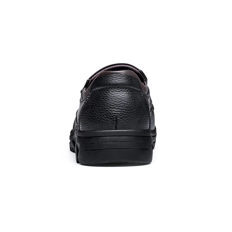 Autumn Winter Men Slip On Natural Genuine Leather Shoes Oxfords Black Brown Big Size 37-46 47 48 49 50 Dropshipping