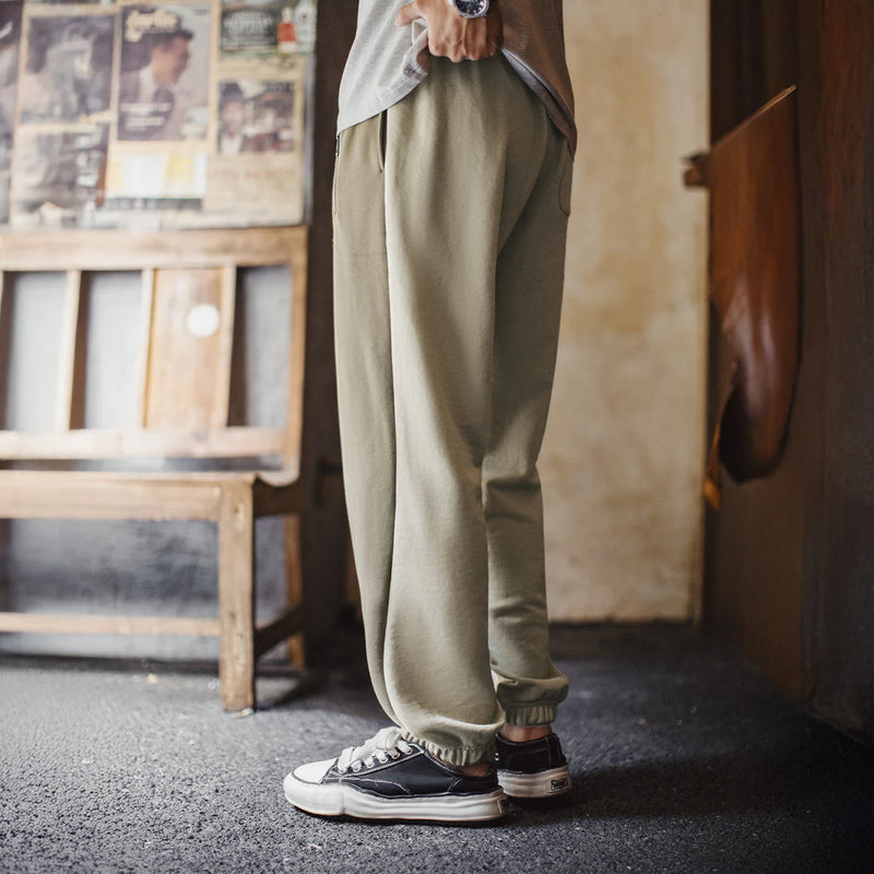 Maden Men's Color Block Sweatpants Retro Joggers Drawstring Waist Elastic Cuffs Trousers Sporty Casual Pants for Spring Autumn