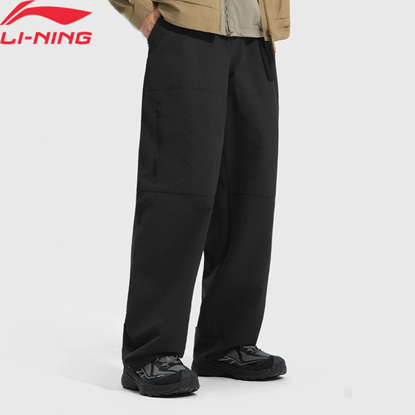 ខោបុរស Li-Ning សម្រាប់ពាក់ក្រៅផ្ទះ ការពារទឹក ចង្កេះអាចលៃតម្រូវបាន ប៉ាក់ឡូហ្គោ ខោសម្រាកលំហែកាយ LiNing AYKV591
