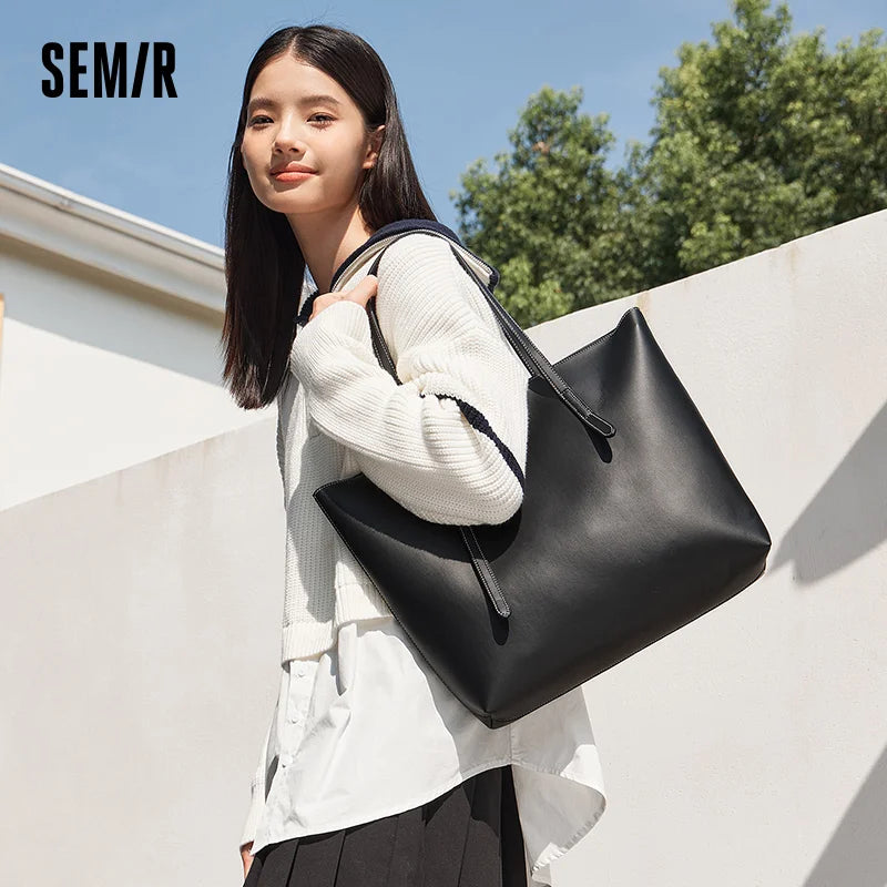 Semir Women Bag Tote 2026 Large Capacity Handheld Commuter Urban Casual Style Soft Comfortable Daily