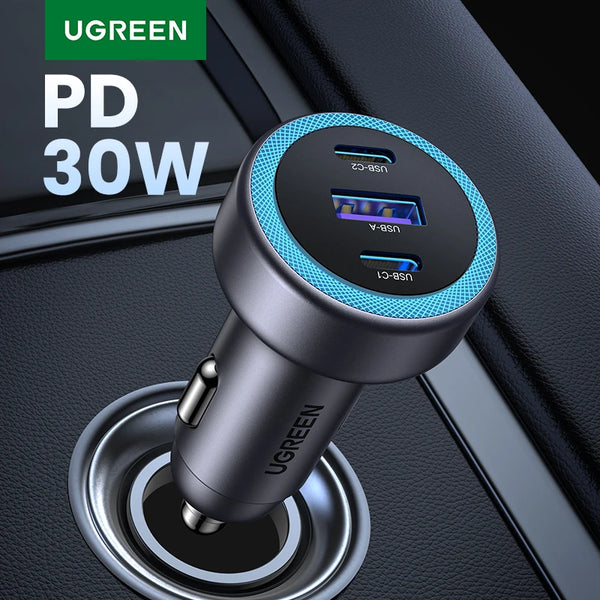 UGREEN Car Charger PD30W USB C Fast Charger for iPhone 17 16 Fast Charging for Mobile Phone USB C Car Charger