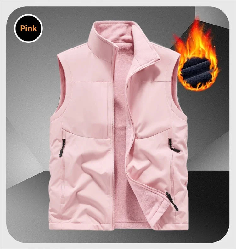 Multi-pocket outdoor suit vest coat custom logo10 Colors Casual vest winter warm sleeveless vest jacket 2025 Autumn/Winter