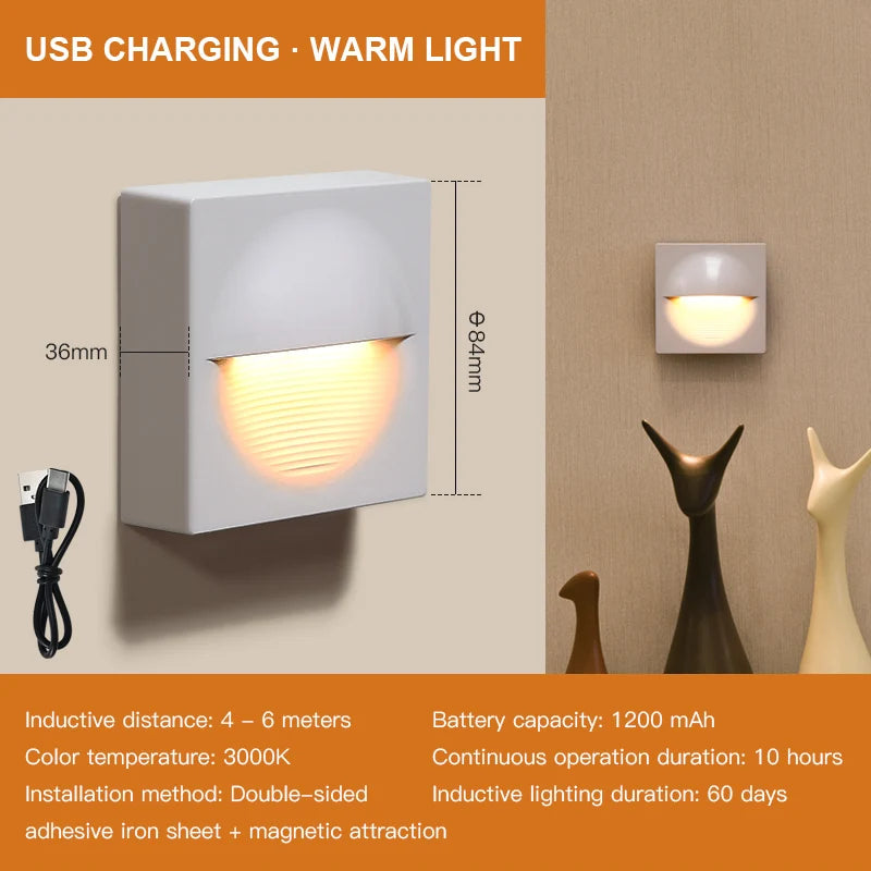 Radar Sensor Floor Lamp Night Light Magnetic Track Light Rechargeable Battery Magnetic Attraction Motion Sensor Light