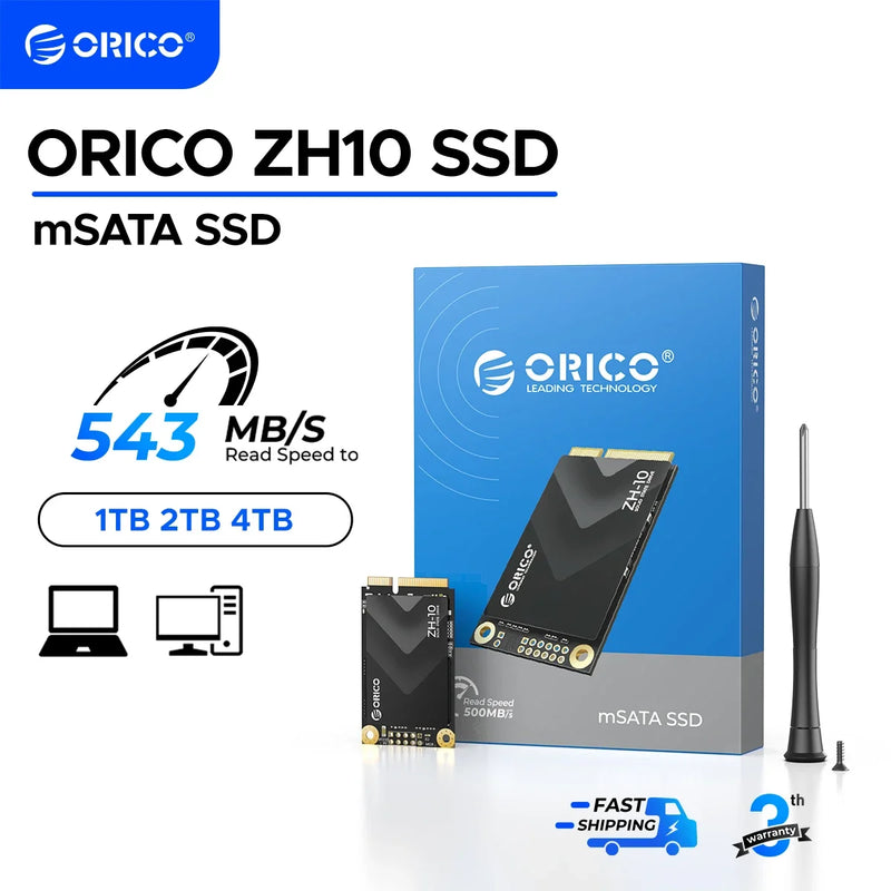 ORICO mSATA SSD SATA III 6Gbps 3D NAND Internal Solid State Drive 128GB 256GB 512GB 1TB 2TB for Laptops Ultrabooks Desktop-ZH10