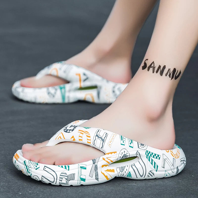 Summer EVA Thick Sole Flip Flops Men Slippers Soft Comfortable Slippers Chanclas Hombre Size 39-46 Dropshipping