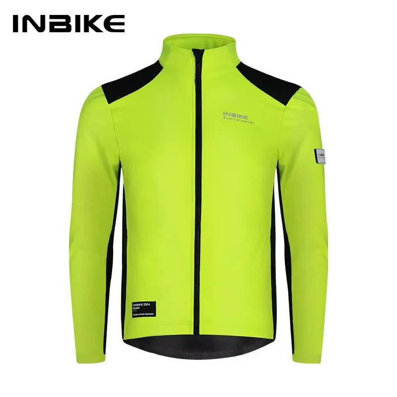 INBIKE Fleece Cycling Jackets Man Thermal Bike Softshell Jackets Windproof MTB Biking Clothing Road Bicycle Windbreaker for Men