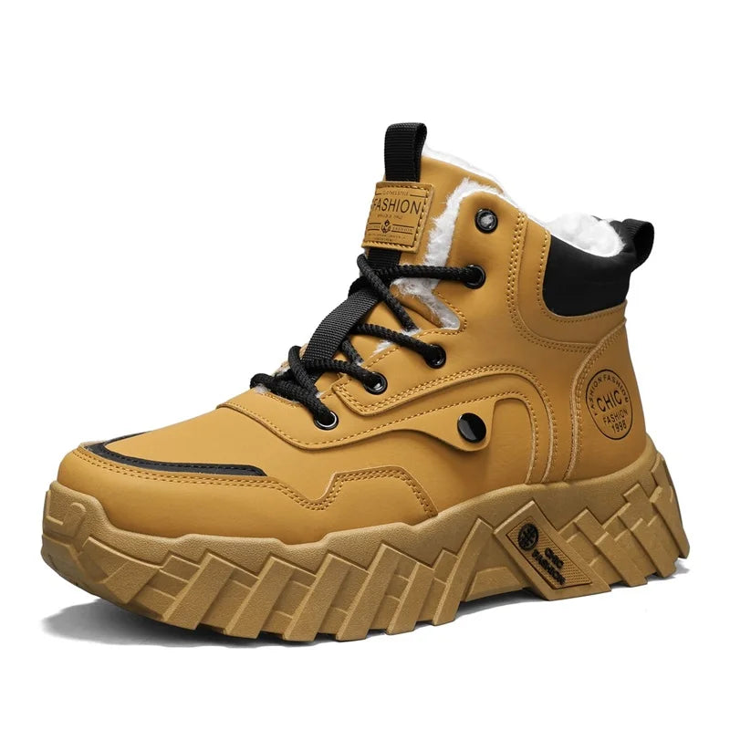 Men's snow boots warm winter plus velvet casual boots high-top soft-sole non-slip cotton boots fashion Joker outdoor work boots