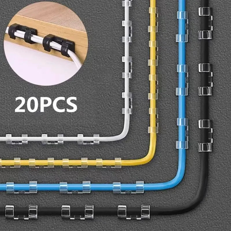 Desktop Cable Organizer with Adhesive Backing for Self-Adhesive Storage of Network Cables, Data Cables, and Fixed Wiring, a Magi