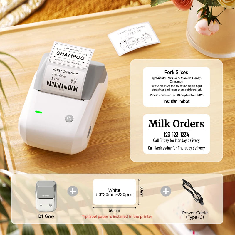 Niimbot B1 Portable Cosmetics Label Printer Wireless  Label Maker Multifunctional Self-adhesive Pocket Label Machine