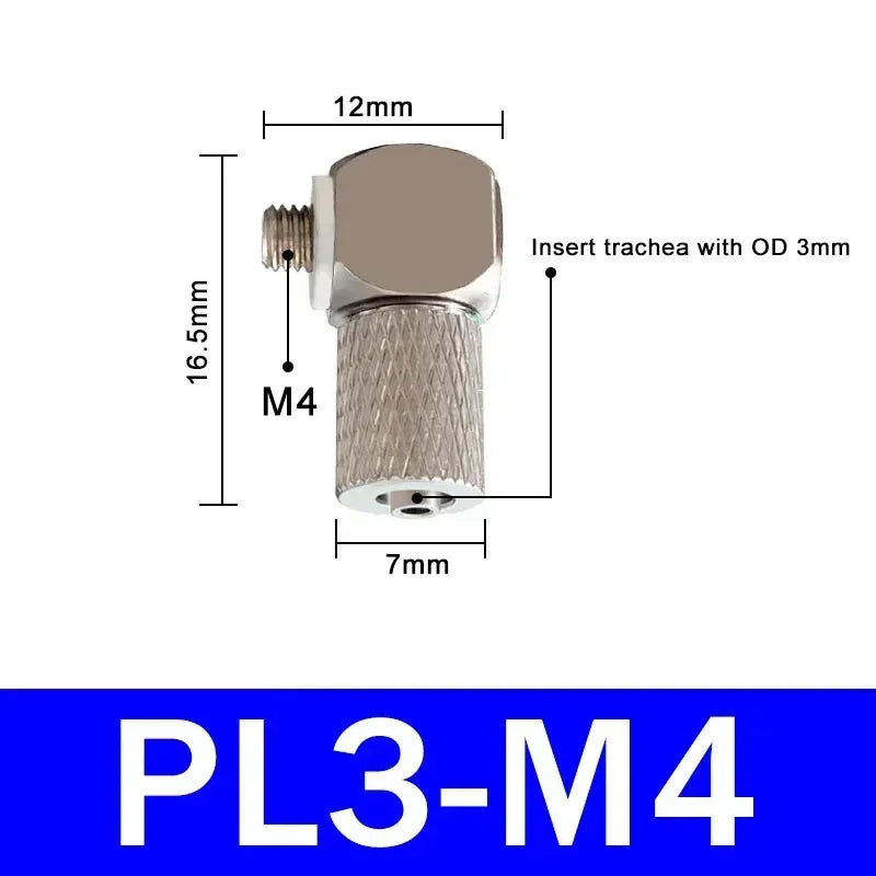 Male Thread M3 M4 M5 M6 -Air Tube 3mm 4mm 6mm OD Mini Pneumatic Pipe Connector Screw Through Quick Fitting Fast Twist Joint
