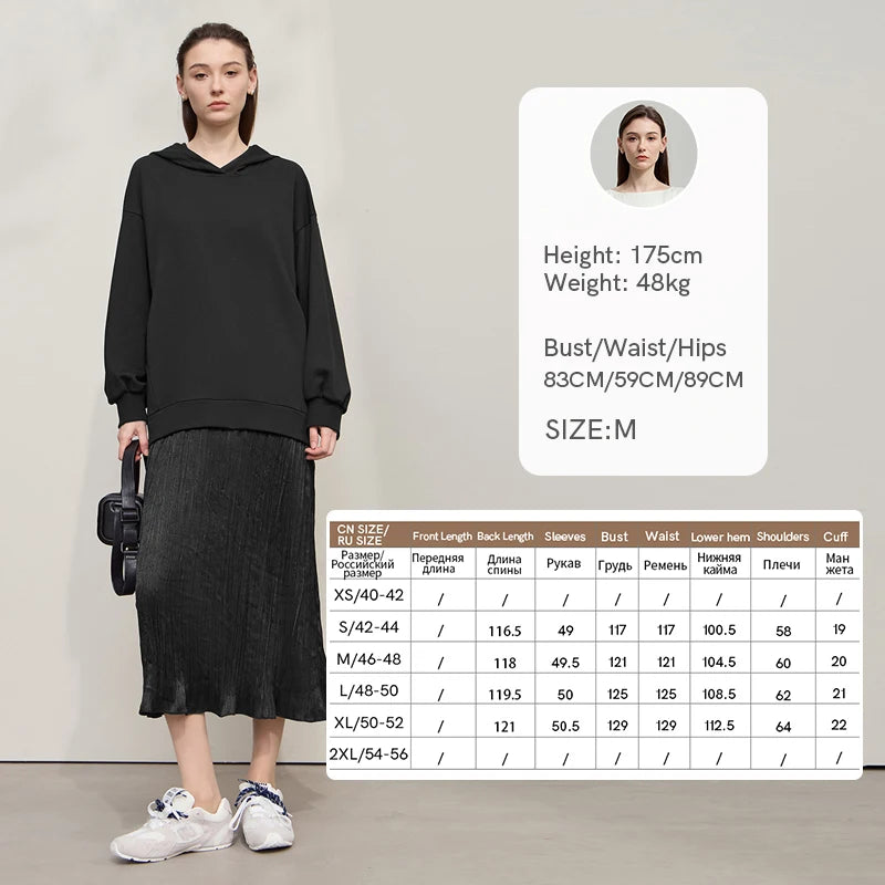 Amii Womens Dresses 2026 Autumn New Casual Patchwork Dresses for Woman A-Line Loose Hooded Long Sleeve Ladies Clothing 12553054