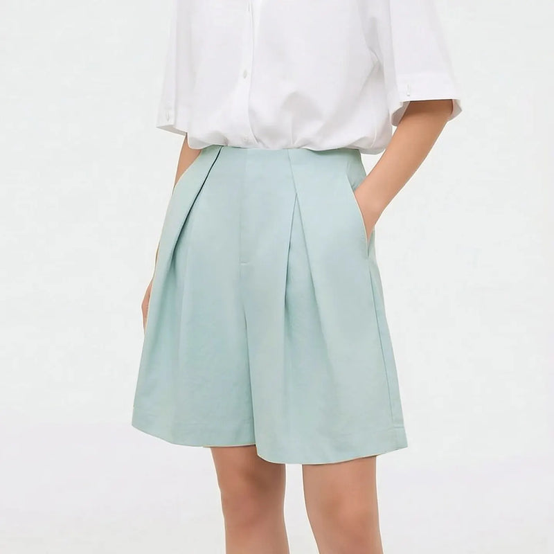 Amii Women's Shorts 2026 Summer New Simple Versatile Office Casual Pants Pleated Wide Leg Loose Fit Pants For Women 12642132