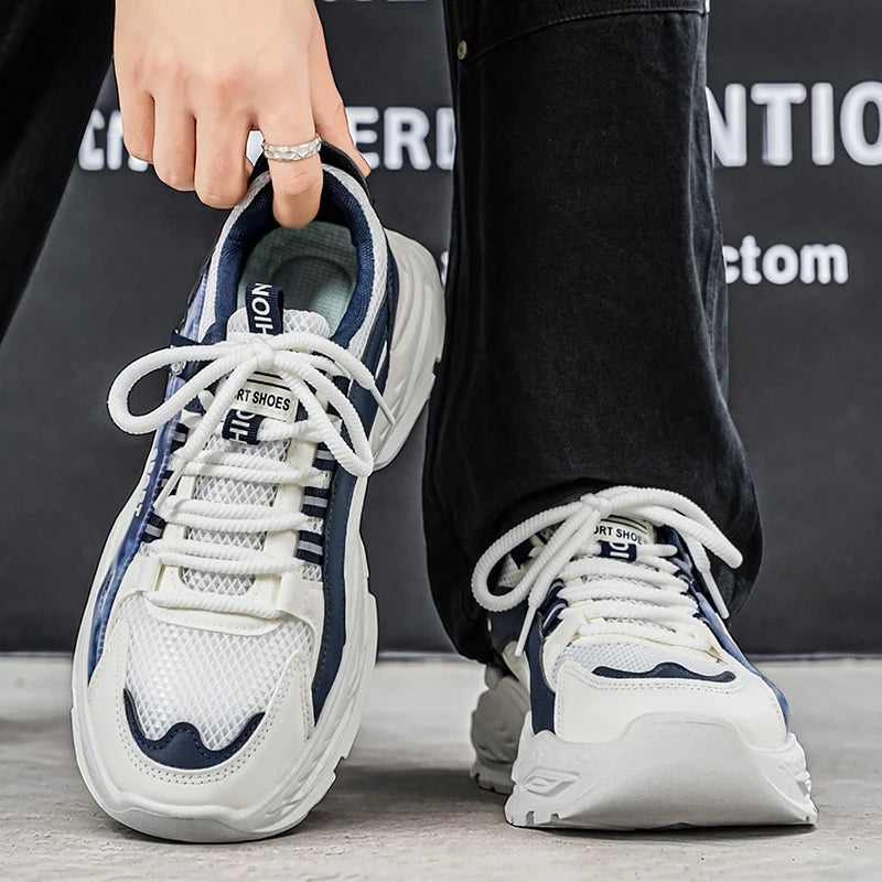 Chunky Sneakers Four Seasons Men's Breathable Light Soft Sole Non Slip Comfort Outdoor Running Shoes Versatile Casual Sport Shoe