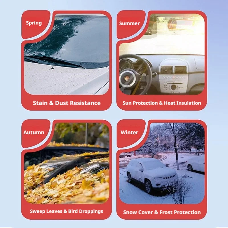 SEAMETAL Aluminum-plated Film of Non Magnetic Snow Cover Three Layers Thickened Automobile Frost Snow Sun Protection Car Covers