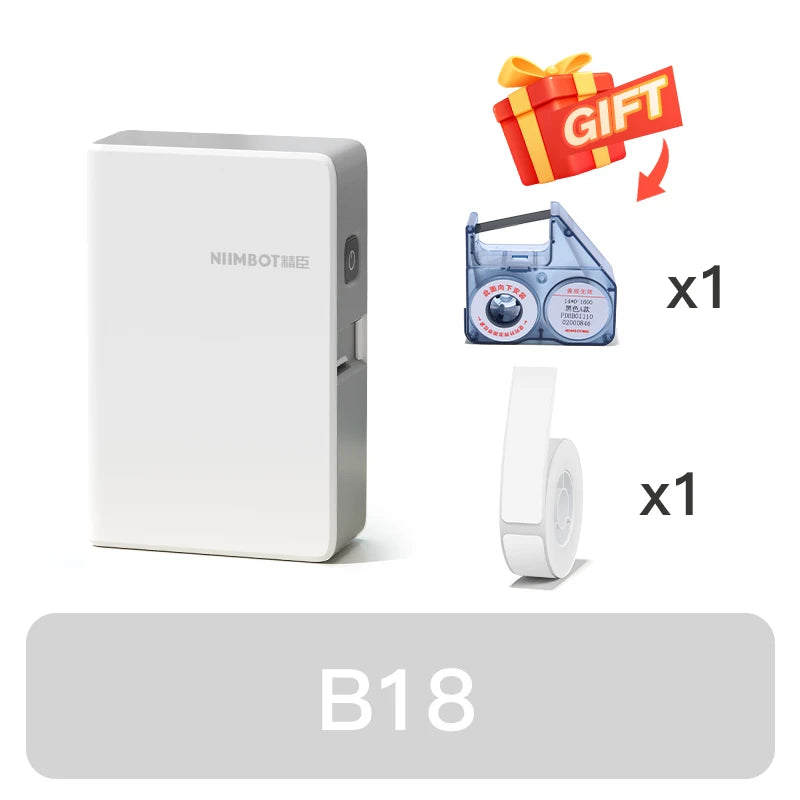 NIIMBOT N1/B18 Mini Portable Label Printer Thermal Transfer Pocket Label Maker With Long Life Ribbon And PET Stickers Gift