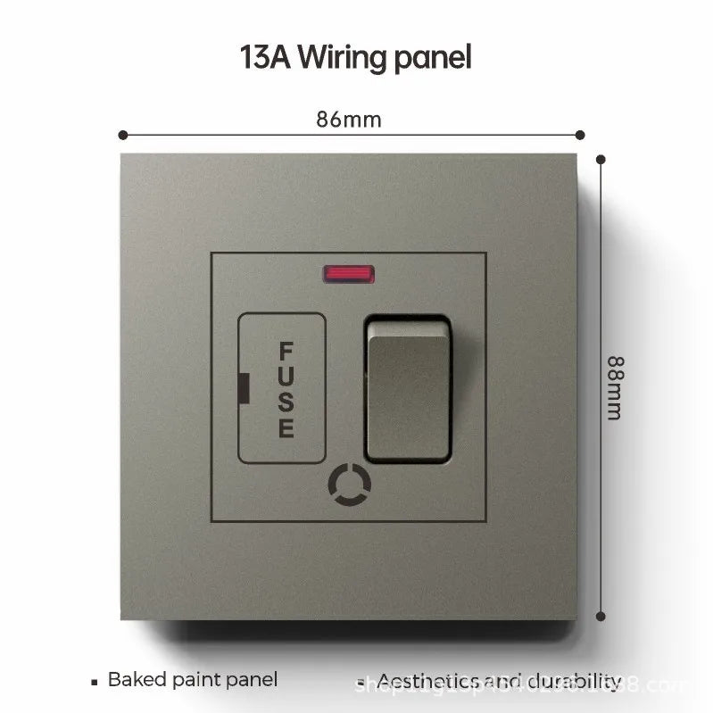 UK 13A with USB Type-c 18W Quick Charge Wall Power Socket Plug,Universal Wall light Switch Panel Dual USB Electrical Outlet