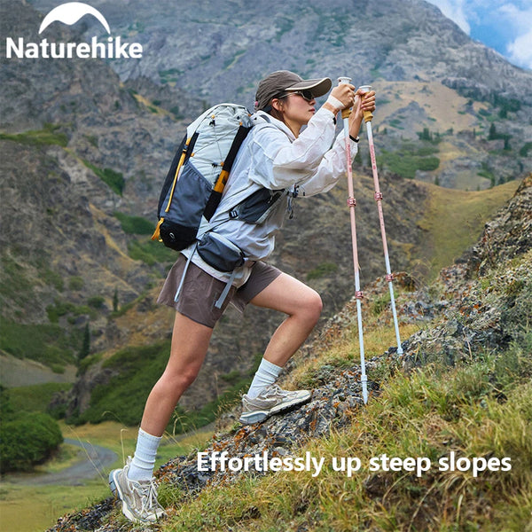 Naturehike 2025 EXT Ultra-Lightweight Three-Section Carbon Fibre Telescopic Trekking Pole with Aluminium Alloy Locking Mechanism