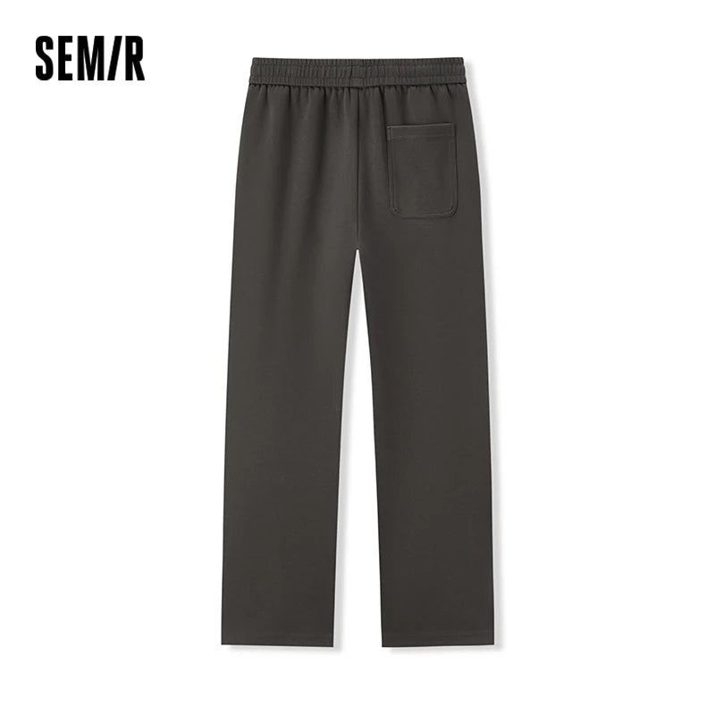 Semir Loose Fit Jogger Pants Retro Style Men 2025 Winter Straight Leg Sporty Casual Fashion Hem Raw Edge Comfortable Bottoms