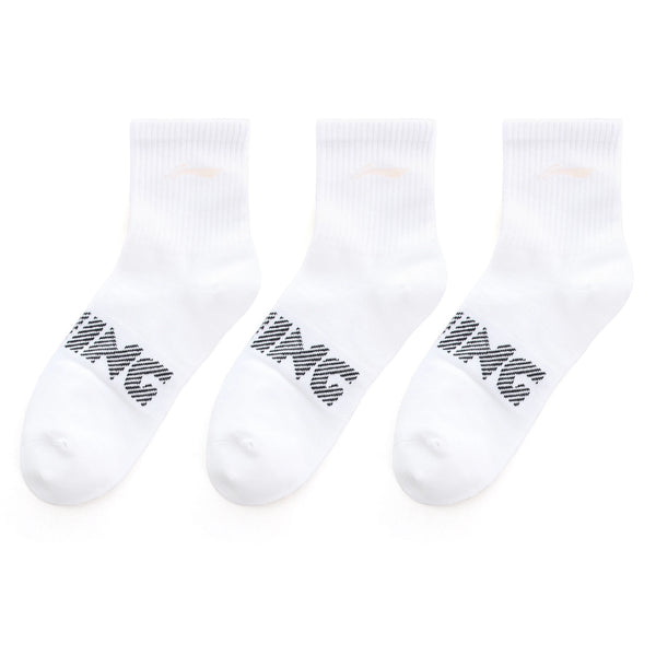 ស្រោមជើងកីឡា Li-Ning Unisex សម្រាប់បុរស និងស្ត្រី 3គូ ទំហំ 24-28សង់ទីម៉ែត្រ មានខ្យល់ចេញចូលបានល្អ ស្រោមជើងកីឡាមានផាសុកភាព AWSU023