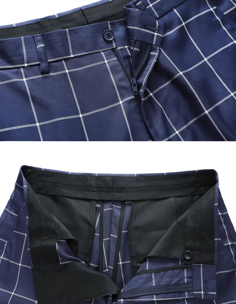 2026 Summer New Arrivals: Men's Black Checkered Suit Shorts (Asian Sizes), Red Slim-Fit Knee-Length Pants.