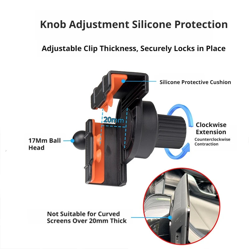 SEAMETAL Car Mounted Display Screen Phone Holder 360 Degree Rotation Magnetic Center Control Phone Mount for Car Accessories