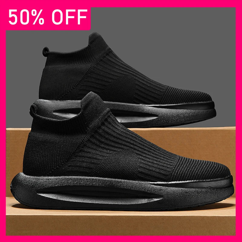 Men Sports Shoes Summer New Comfortable Mesh Breathable Walking Tennis Shoes Soft Sole Rebound Fashionable Walking Shoes for Men