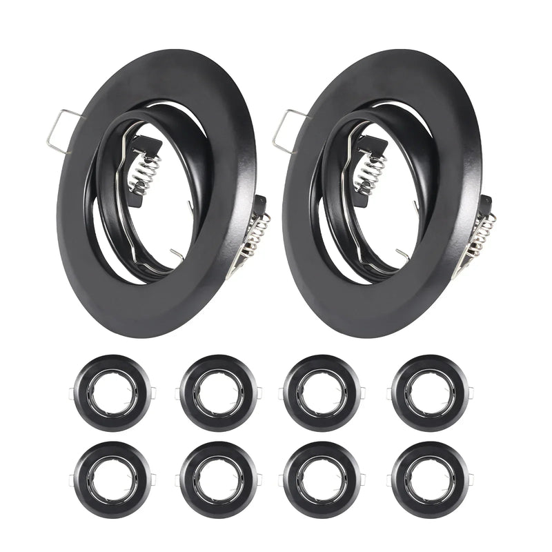 1/10PCS LED Downlight Ceiling GU10 Recessed Spotlights Lights Tilt Down Light Fittings Round Lamp Frame for Bedroom Kitchen