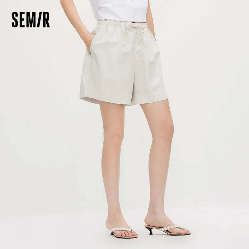 Semir Women Shorts Ruffle Draping Loose Casual Straight Shorts 2026 Summer Relaxed Style