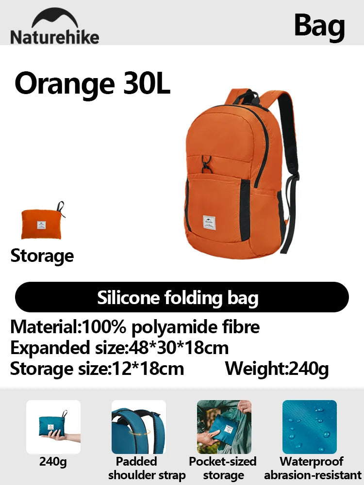 Naturehike 2025 Camping Backpack 30L Large Capacity Portable Foldable Waterproof Shoulder Bag Outdoor Travel Hiking Picnic Bag