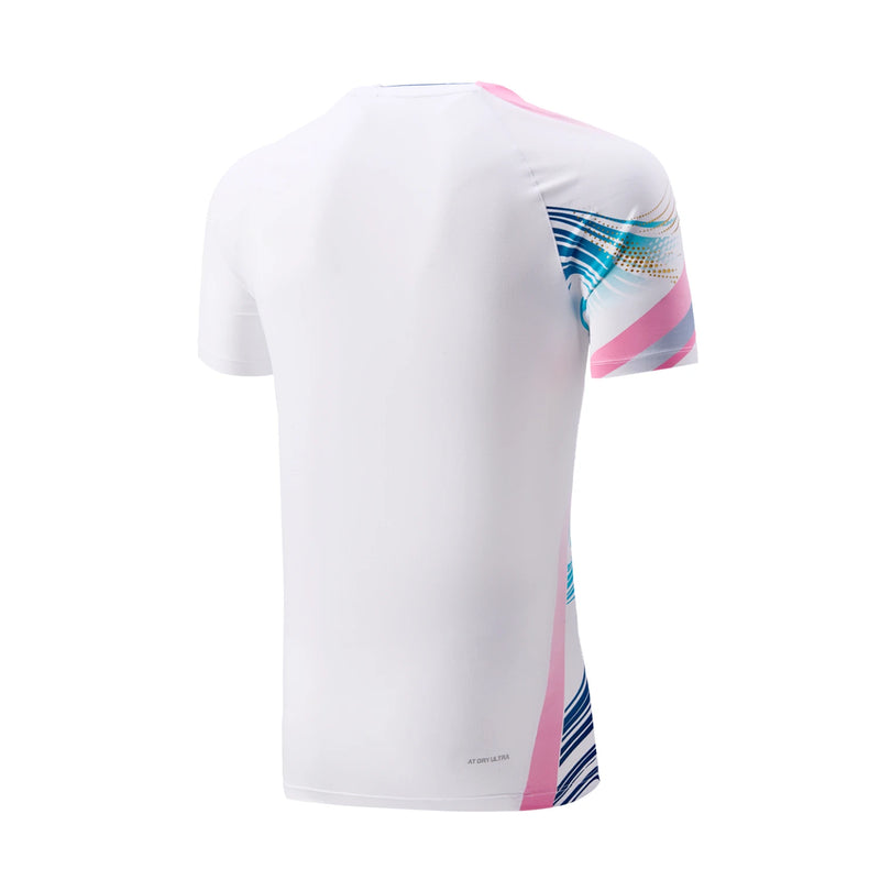 អាវយឺតវាយសី Li-Ning Unisex ការពារបាក់តេរី និងស្ងួតលឿន 93% Polyester 7% Elastane អាវយឺតប្រកួតប្រជែង LiNing AAYV165