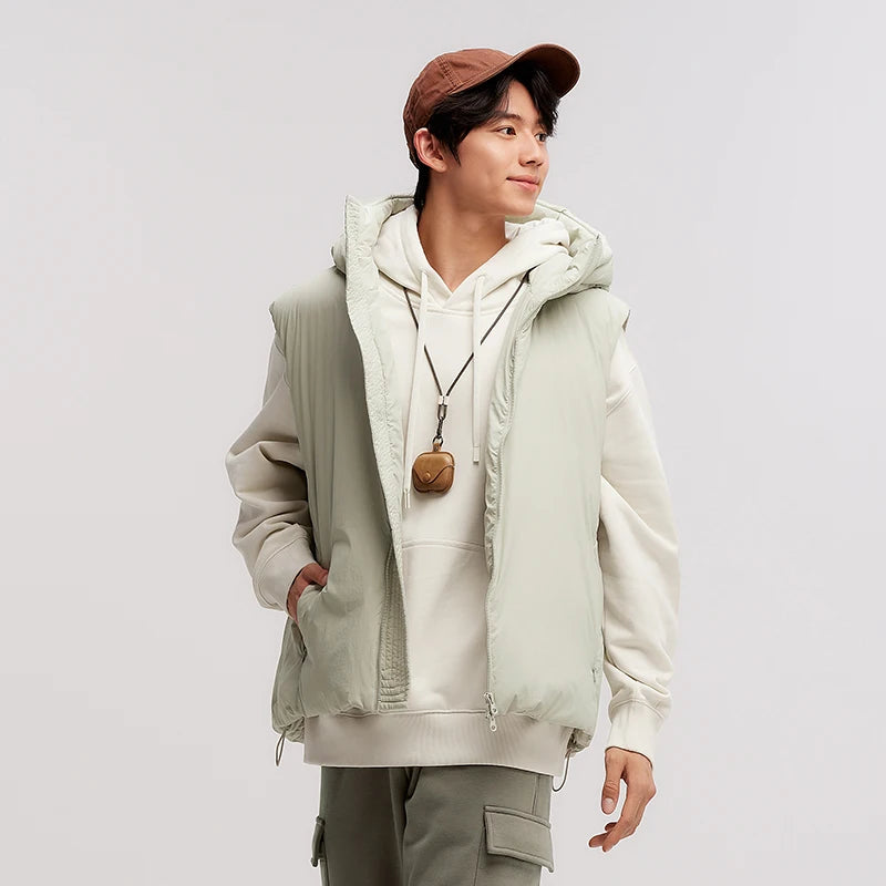 Semir Down Vest Men Three-Resistant Loose Hooded Outerwear 2024 New Winter Stacking Solid Color Versatile Sleeveless Top