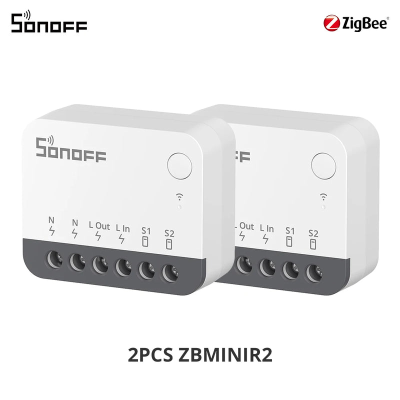 SONOFF ZBMINIR2 Zigbee Smart Switch Detach Relay Mode External Switch Control Works with EWeLink Zigbee Gateway Required 1-4PCS