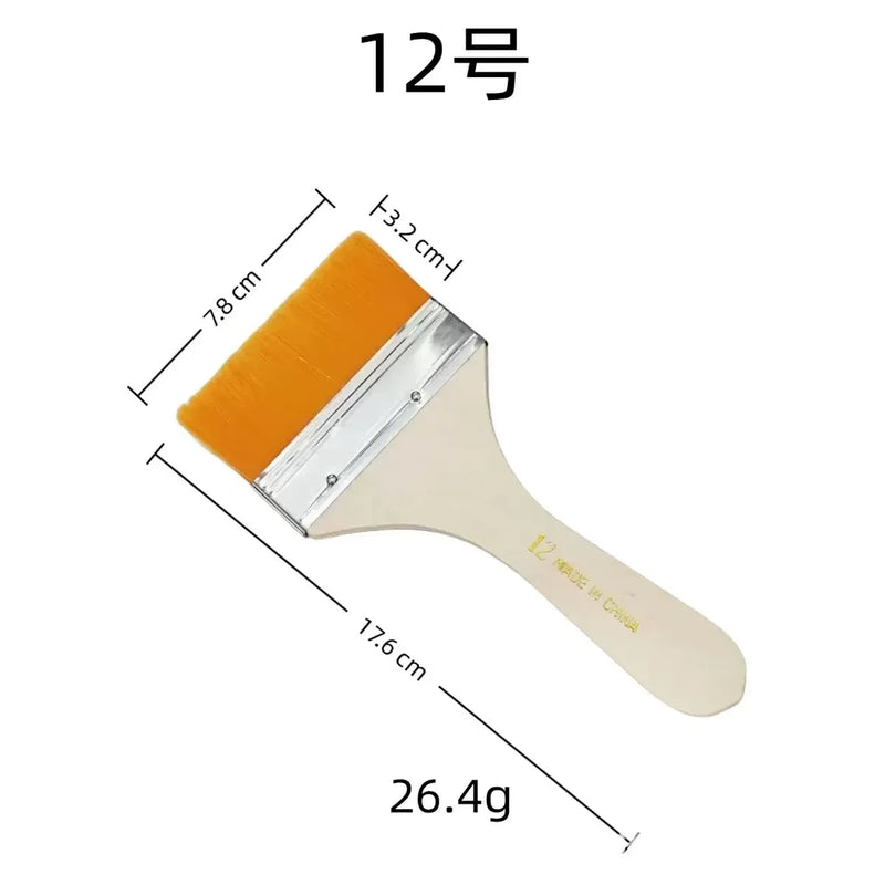 5Pcs Wooden Handle Nylon Bristle Paint Brush for Oil Painting, Dusting and Cleaning - Unrechargeable Hand Tool Set Without Batt