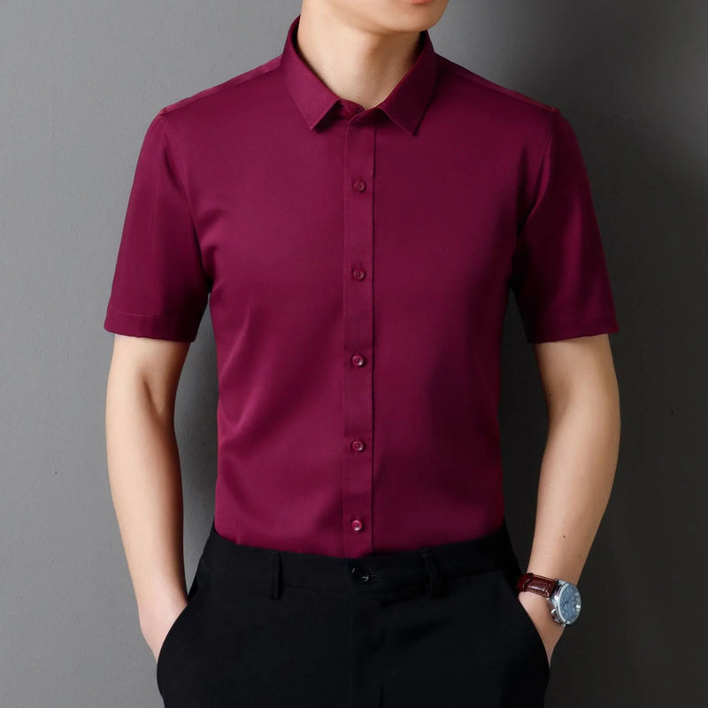 Deep Purple Men's Dress Shirt, Perfect for Weddings, Parties, Business Events, and Performances. White,Black,Blue,Red,Gray,Pink.