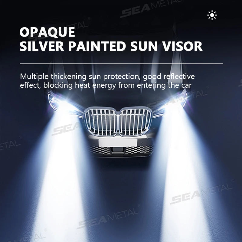 SEAMETAL Car Windshield Sun Shade Cover Foldable Visor Protector Interior Anti UV Sun Windscreen Folding Parasol Car Accessories