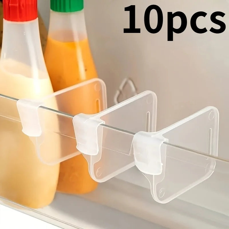 5/10pcs Adjustable Refrigerator Dividers - Multifunctional Clip-On Storage Organizers for Fridge Organization, Shelf Dividers