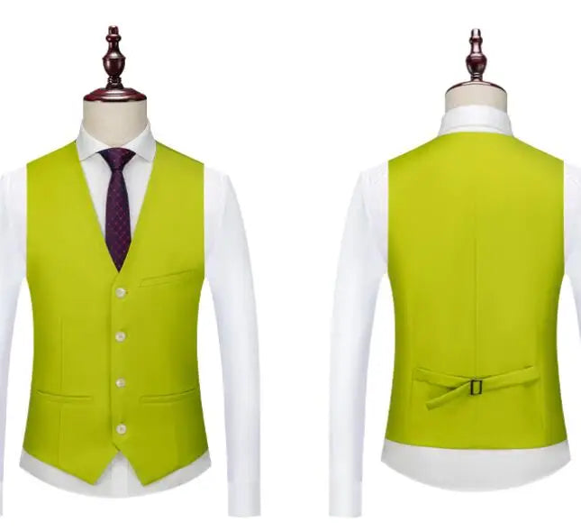 Asian Size Men's Sleeveless Vest, Single-breasted V-neck Vests Jacket, 26 Colors Can Choose From Waistcoat.
