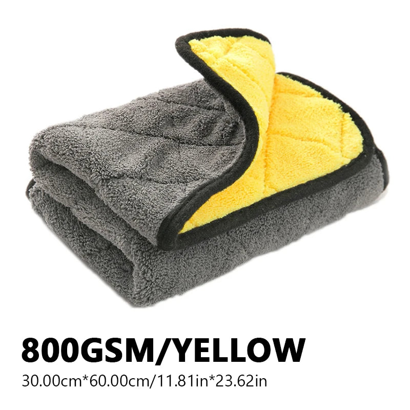 SEAMETAL Microfiber Cleaning Towel 800GSM Ultra Soft Car Wash Towel Drying Cloth Strong Water Absorption for Car Accessories