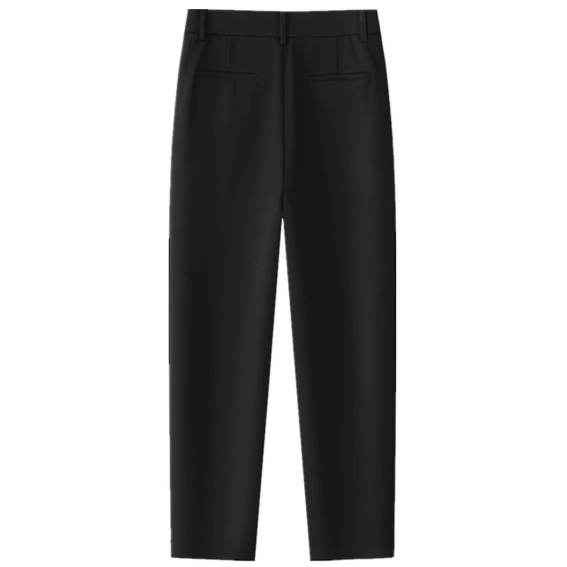 Women's Khaki Elastic Waist Stretch Pants, Black, Navy Trouser, Fashion Casual Female Pant, 27,28,29,30,31,32,33 (China Size)