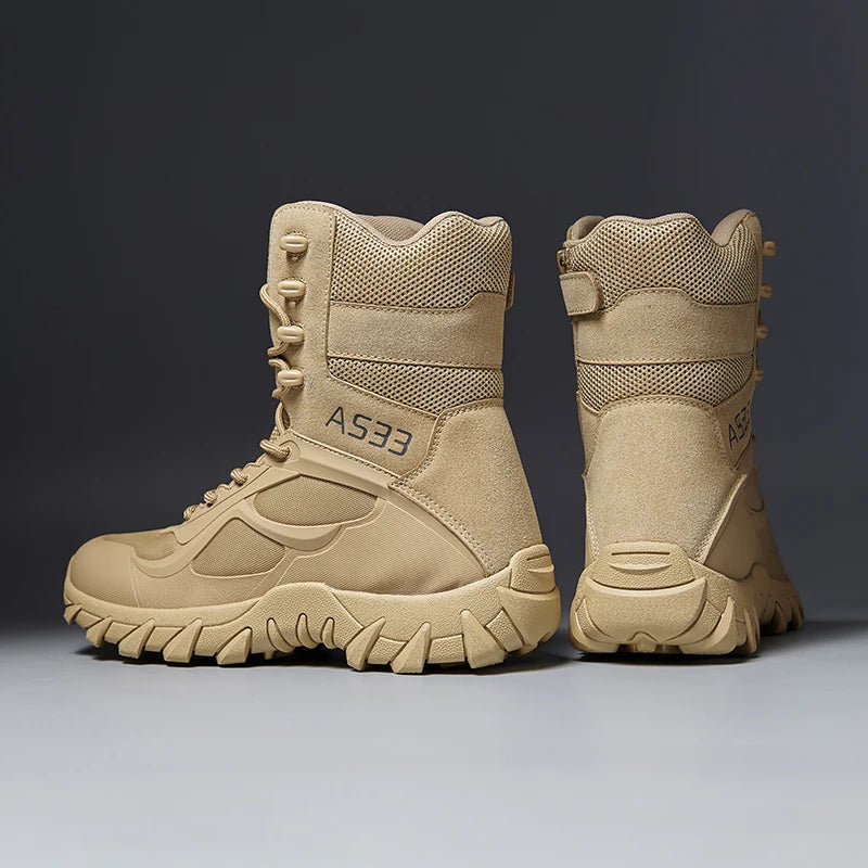Men's tactical training boots four seasons high top jungle combat boots outdoor anti-slip comfort walking hiking casual boots
