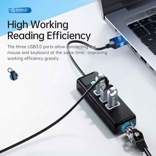 ORICO USB 3.0 Type C HUB RJ45 1000Mbps Ethernet Lan Adapter Gigabit Network Card 5Gbps OTG Splitter For PC Computer Accessories