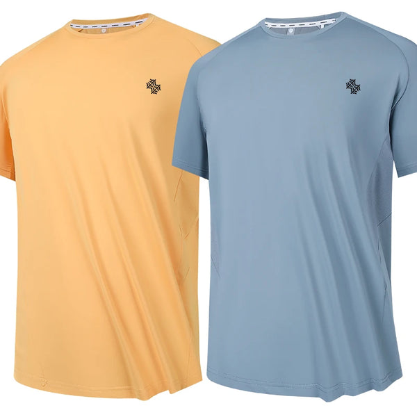 2pcs Quick Drying Men's Running T-shirt Fitness Sports T Shirt Gym Training Tees Breathable Jogging Casual Sportswear Unisex Top