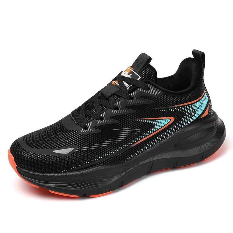 Mens Running Shoes 2025 New Mesh Breathable Comfortable Sports Shoes Trendy Casual Flat Lace-up Sneakers for Men
