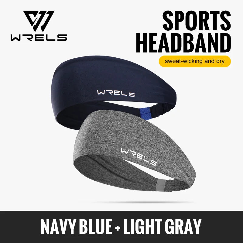 WRELS Sports Headbands Moisture Wicking Sweatbands for Running Breathable Headbands Elastic Non Slip Hairband for Women and Men