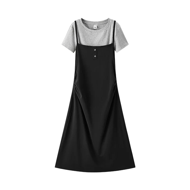 Semir Women Dress Solid 2026 Pleated Waist Cinched Two Piece Elegant Urban Casual Everyday Style Soft Comfortable Daily Wear