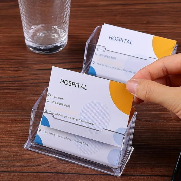 1/2pcs Stylish Acrylic Desktop Card Holders - Elegant and Creative Storage Solution, Card Storage Box , desk accessories.