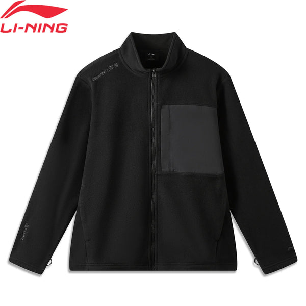 អាវក្រៅបុរស Li-Ning ធ្វើពីរោមចៀម LN មិនជ្រាបទឹក ក្តៅ 100% Polyester ស្រួលពាក់ អាវកីឡាធម្មតា AMDW053