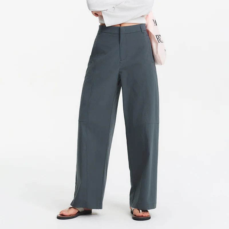 Semir Women Pants Woven 2026 Wide Leg Soft Drape Loose Fit Commuter Urban Casual Everyday Style Soft Comfortable Daily Wear