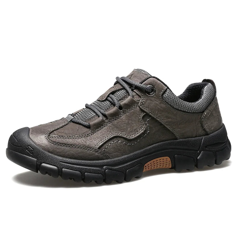 HUMTTO Hiking Shoes Men Genuine Leather Men's Sports Shoes Non-slip Winter Outdoor Safety Sneakers Breathable Trekking for Boots
