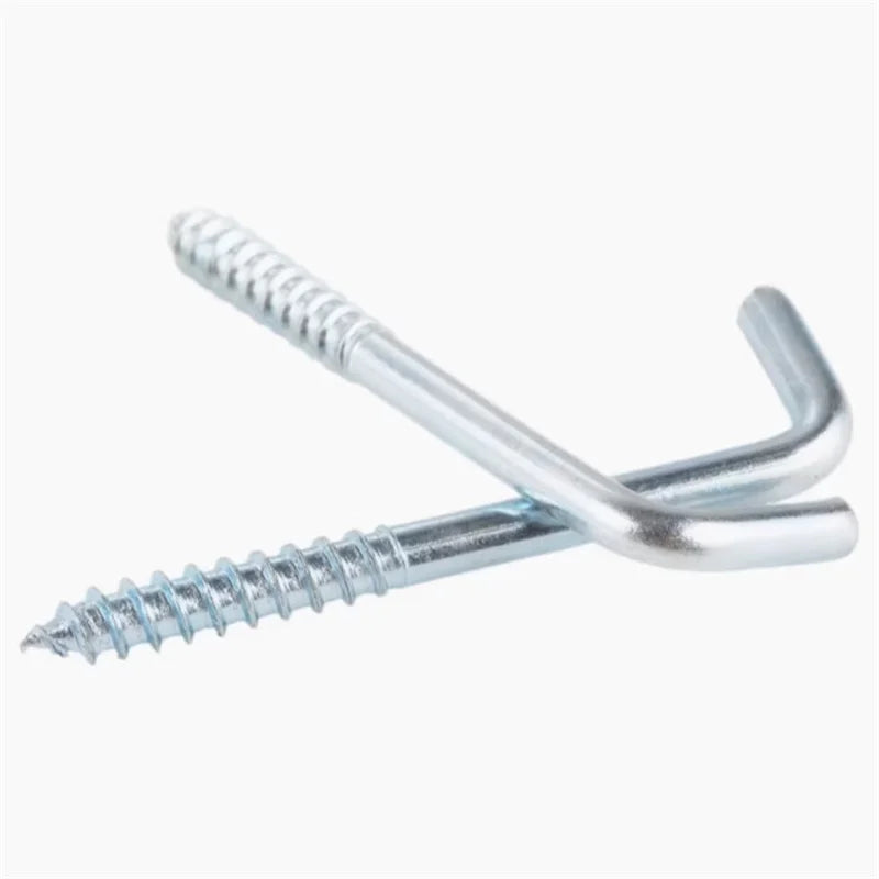 20/10Pcs Screw-In Cup Hook Picture Frame Plant Lamp Light Net Wire Eye Bolt Screw in Spiral Hanger L Cup Hook Kitchen Tool
